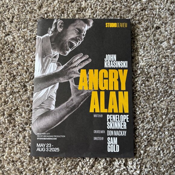 Angry Alan Poster Program - John Krasinski Off Broadway 2025 - Picture 1 of 3